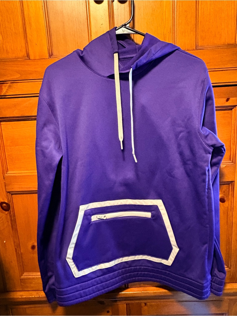 Adidas Men's Purple Crewneck Hoodie with White Trim Size L